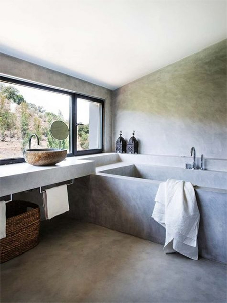 make bathroom fittings with concrete