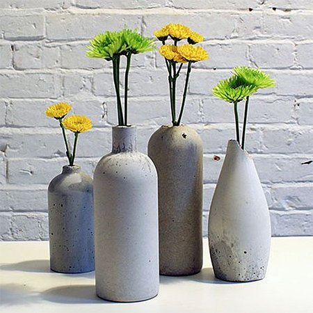 how to make cement vase with glass jar