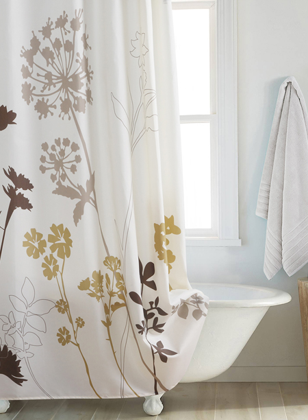 brown shower curtain for bathroom