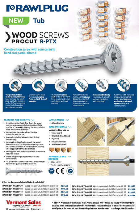 Rawlplug R-PTX construction screw