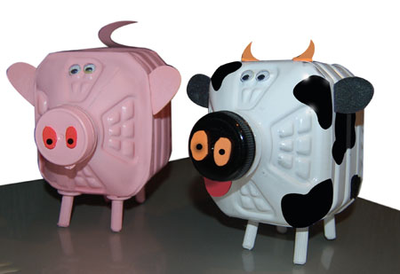recycle or repurpose plastic cold drink bottles into piggy bank