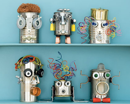 Crafts for tweens recycled tin can robots