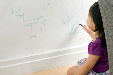 WD-40 removes pencil and crayon marks from walls
