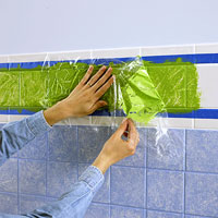 All you need is cling film to create this paint effect