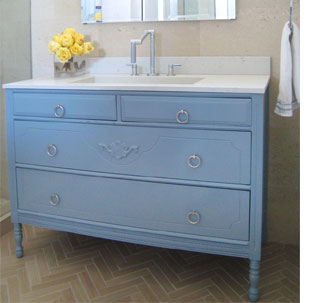 Turn a cabinet into a bathroom vanity