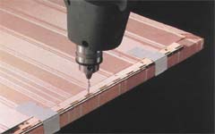 Centre piano hinge on inside of lid, with hinge closed, so hinge edge is flush with plywood edge