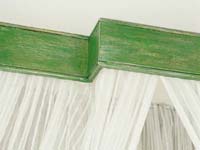 Decorative moulding tops off the canopy