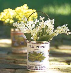 recycled cans for casual arrangements
