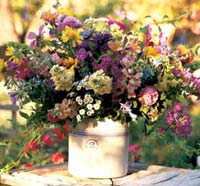 a crock of flowers!