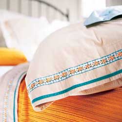 embroidered bed linen