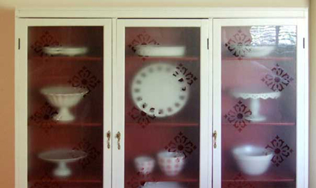 faux frosted glass