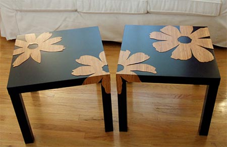 Revamp a coffee or side table with self adhesive vinyl contact paper