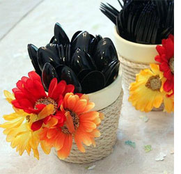 Clay pot cutlery holders
