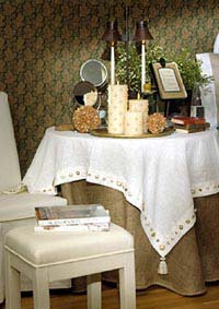 Use a skirted table for intimate dining