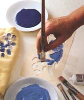 Stencilling can be applied to many objects and items of furniture around the home