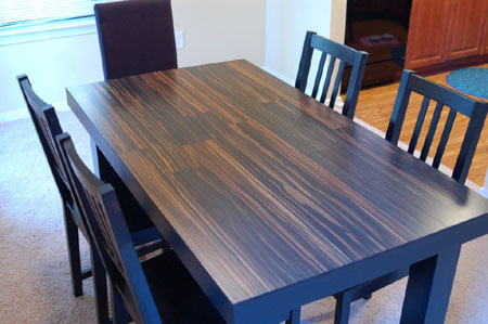 Make a table from laminate flooring
