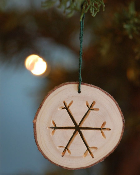 Crafty wood Christmas tree decorations