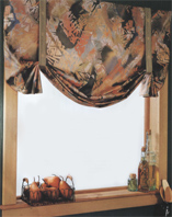 Use butterfly swags for best effect in bathrooms and passageways
