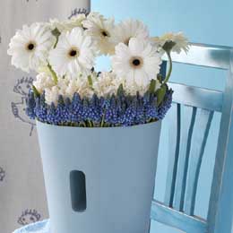 Freshen up a bathroom with whites and blues