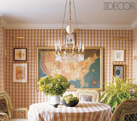 Gingham paint effect for walls