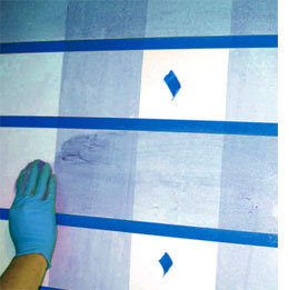 Gingham paint effect for walls