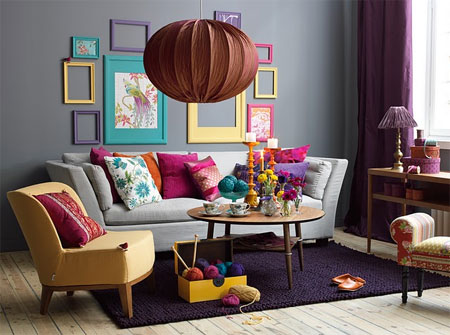 decorate with grey yellow purple