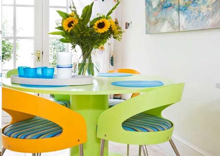 Colourful dining room ideas citrus colours