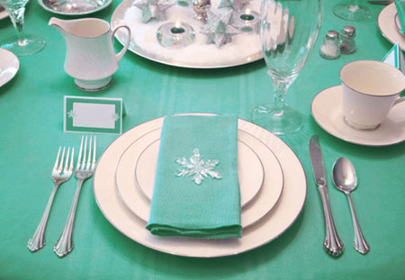 Set a table for entertaining christmas