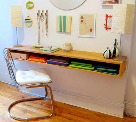 HOME DZINE Home DIY | Wall-mounted shelf desk