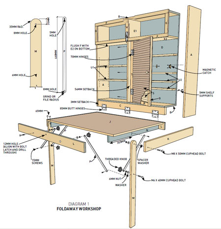 Foldaway workbench