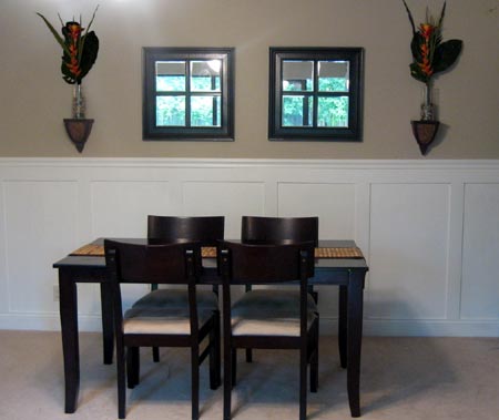 wall panelling in dining room