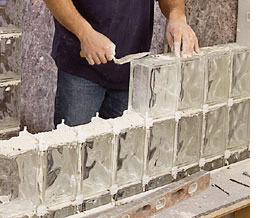 Build with glass blocks or bricks