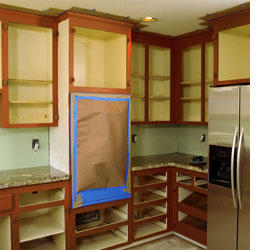 Paint kitchen cabinets in two-tone 