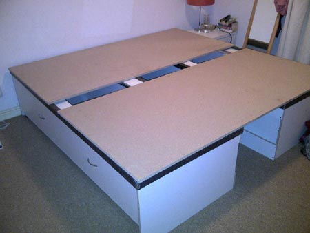 How to make a storage base for a bed