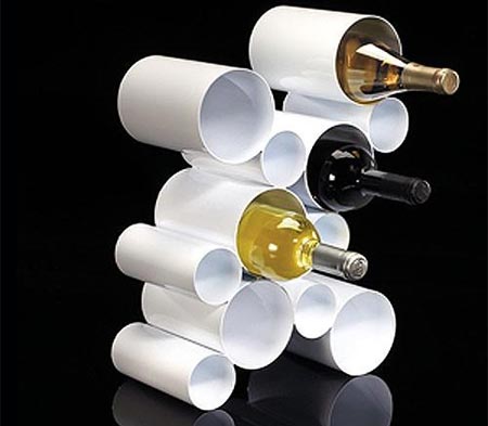 Make a wine rack from PVC pipes