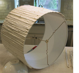 Upcycle a bamboo blind into a lamp shade