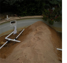 created a bund at one end (a river sand wall)