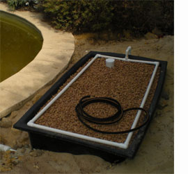 positioned just above pool height