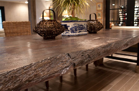 Concrete countertops that resemble wood