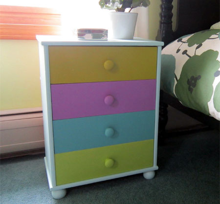 painted bedside table