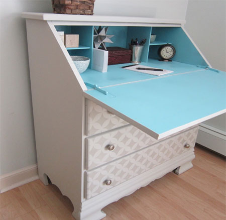 painted drop leaf desk