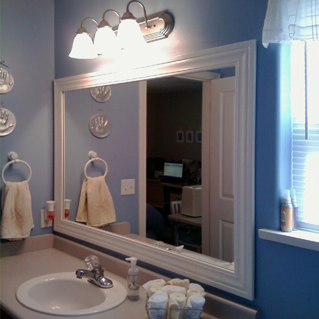 HOME DZINE Bathrooms | Frame a bathroom mirror