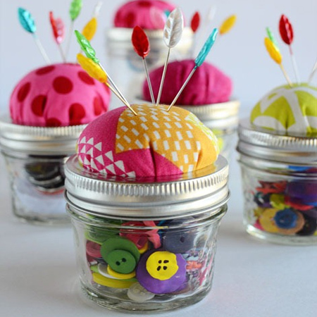 mason jar ideas small sewing cushions for pins