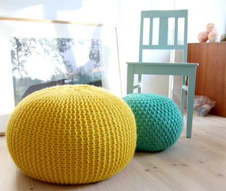 Crochet or knit a pouf 