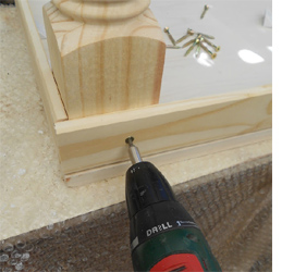 Make a console table with faux lacquered finish 