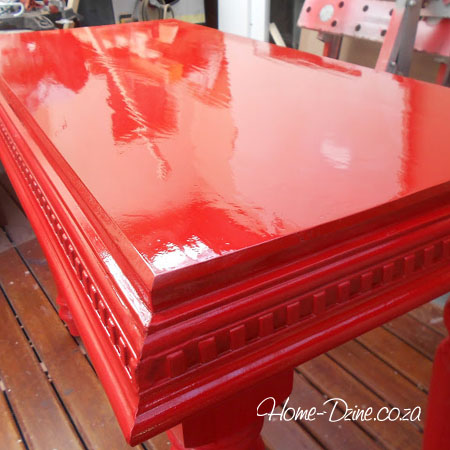 Make a console table with faux lacquered finish