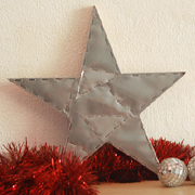 Patchwork star with aluminium cold drink cans
