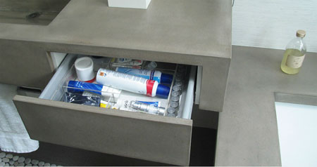 Concrete bathroom vanities