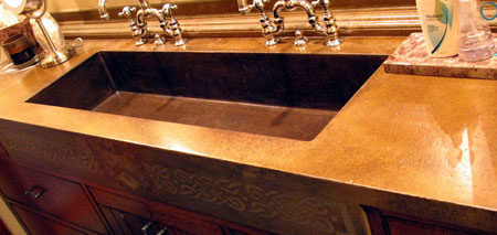 Concrete bathroom vanities