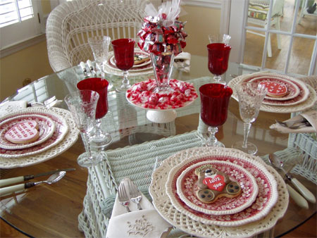 Set a table for Valentine's Day